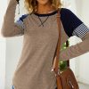 * Clothing | Buy Camisa Khaki & Navy Color Block Raglan Top Women