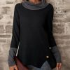 * Clothing | Outlet Camisa Black Button-Accent Long-Sleeve Cowl-Neck Top Women