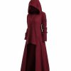 * Clothing | Hot Sale Camisa Wine Knit Hood Hi-Low Dress Women