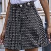 * Clothing | Best Sale Camisa Black Plaid Button A-Line Skirt Women