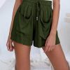 * Clothing | Coupon Camisa Green Pocket Drawstring Shorts Women