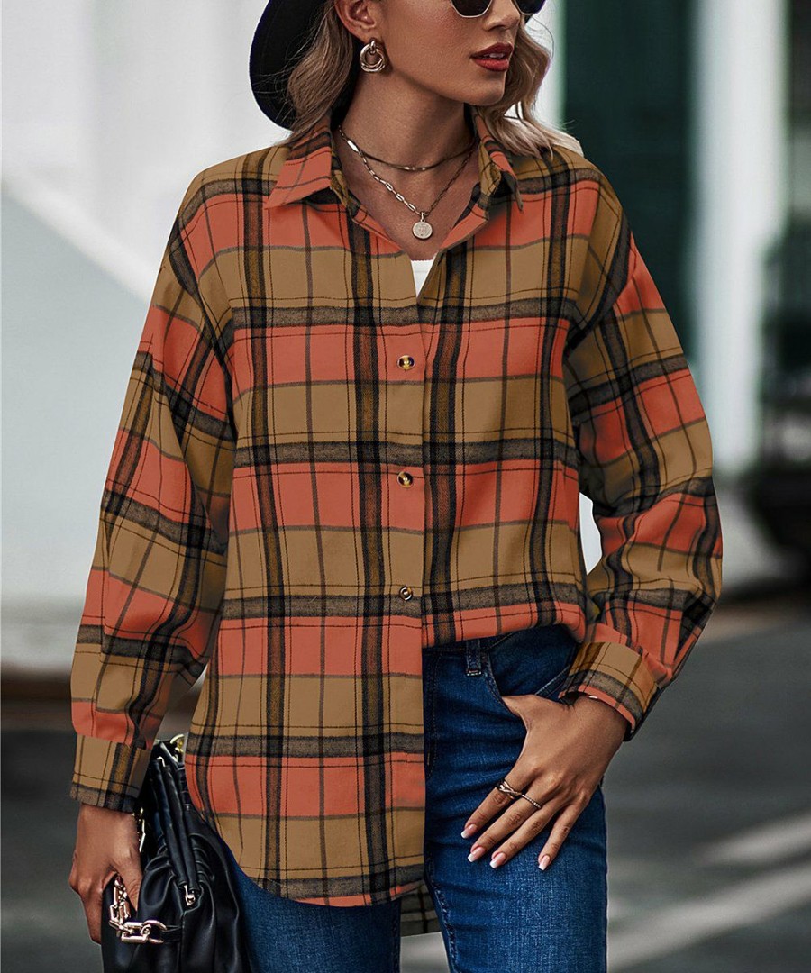 * Clothing | Promo Camisa Sienna Plaid Oversize Button-Up Women