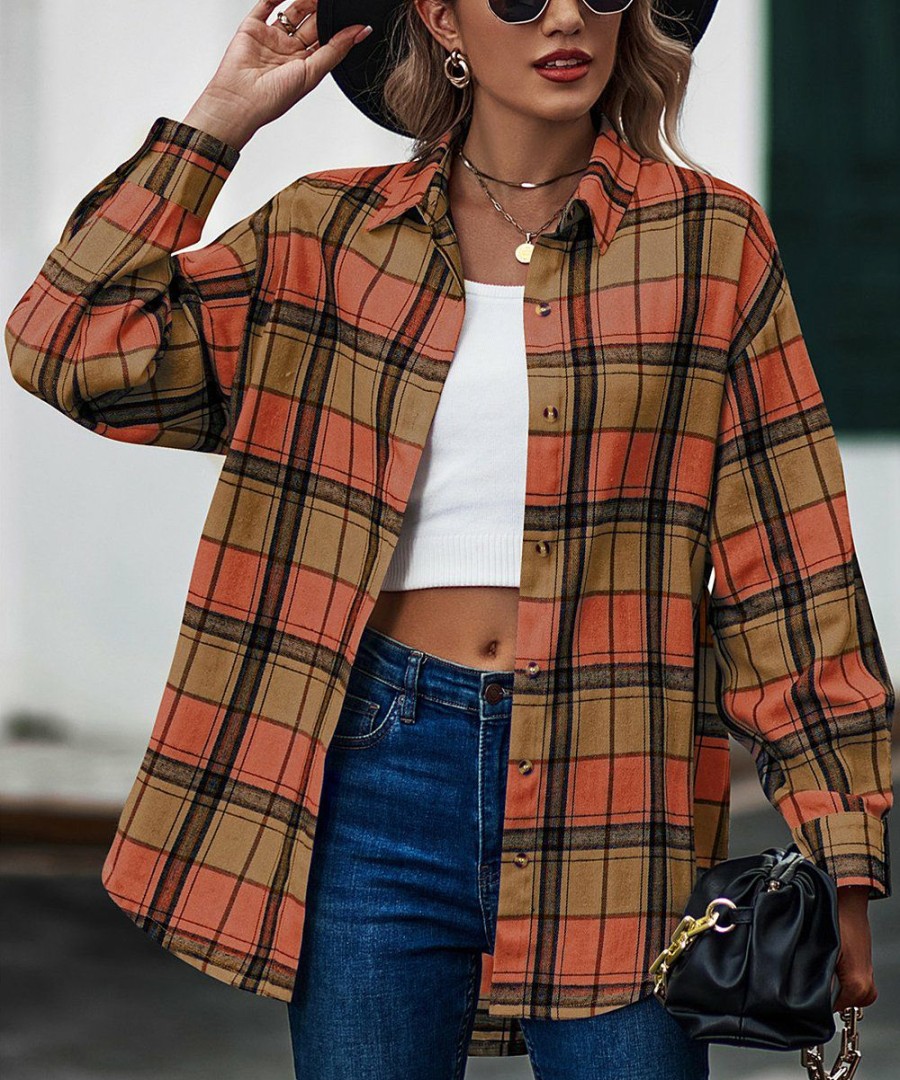 * Clothing | Promo Camisa Sienna Plaid Oversize Button-Up Women