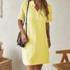 * Clothing | Brand New Camisa Yellow Plaid Button-Front Shirt Dress Women