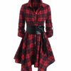 * Clothing | Buy Camisa Red Tartan Belted Button-Front Tunic Women