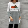 * Clothing | Deals Camisa Gray 'It'S Fall' Pumpkins Long-Sleeve Pocket Tunic Women