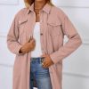 * Clothing | Flash Sale Camisa Pink Corduroy Button-Up Shacket Women