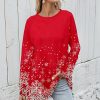 * Clothing | Best Sale Camisa Red Snowflake Long-Sleeve Tunic Women