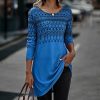 * Clothing | Brand New Camisa Blue & Black Geometric Round-Neck Tunic Women